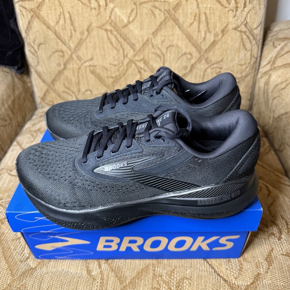 Brooks Adrenaline GTS‎ 24 Men's Size 8 4E (Extra Wide) Running Shoes Black EUC!